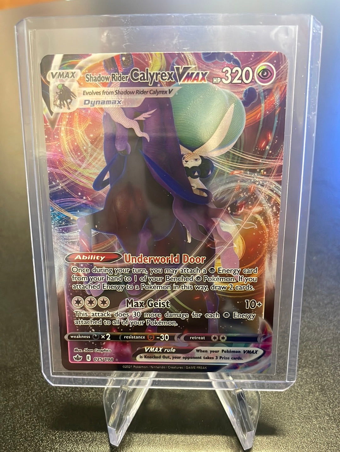pokemon card shadow rider calyrex vmax price Pokemon TCG Shadow Rider Calyrex VMAX 075/198 Prize Pack S1 main image 0