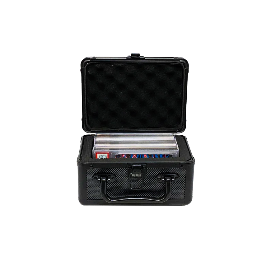small graded card case CASEMATIX Hard Holder Organizer for 30+ BGS, PSA, FGS, SGC Sports Cards, Waterproof Storage Box Fits 16 100 Graded Card Slab Collector