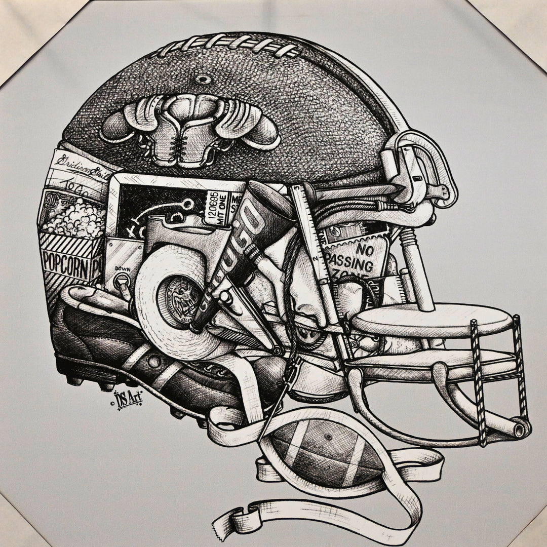 Football Helmet Canvas Wall Art