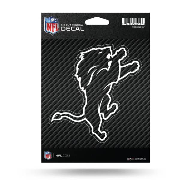 NFL Detroit Lions Carbon Fiber Die Cut Vinyl Decal