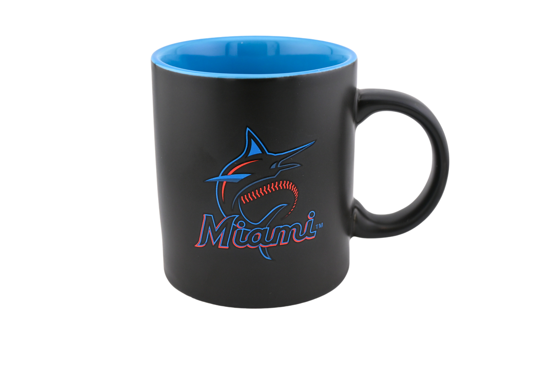 Miami Marlins Matte Black 14 oz. Coffee Mug