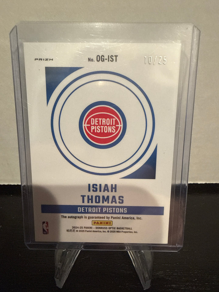 Isiah Thomas 2024 Panini Donruss Optic Opti-Graphs Green Scope Auto, 10/25