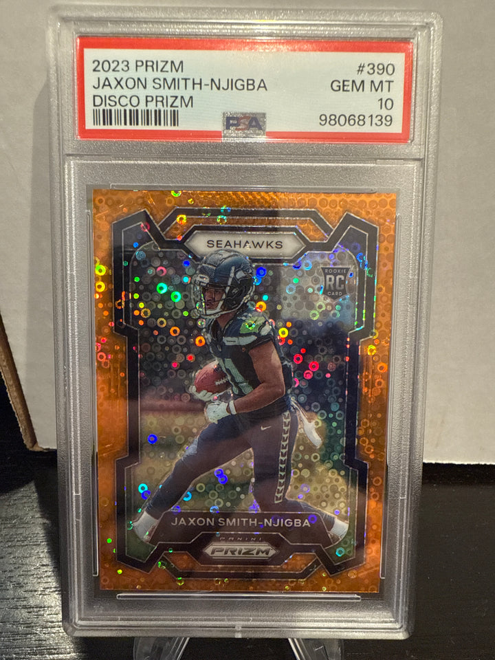 Jaxon Smith Njigba 2023 Panini Prizm Disco Prizm Rookie, PSA 10 Gem Mint