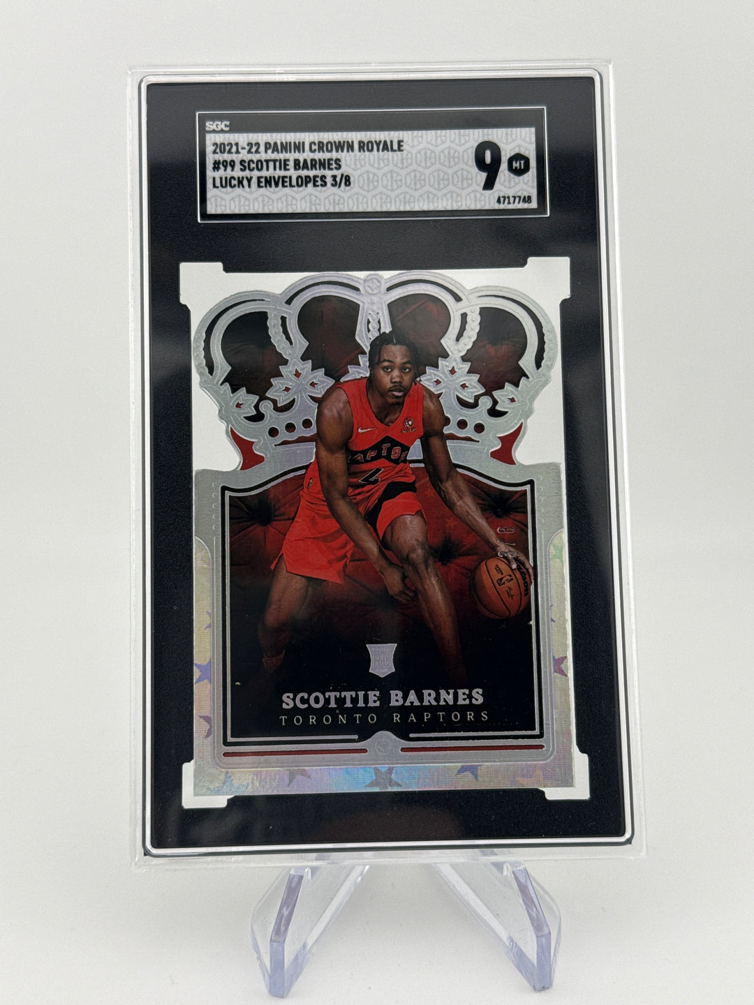 Scottie Barnes 2021 Panini Crown Royale Lucky Envelopes Rookie, 3/8, SGC 9 Mint
