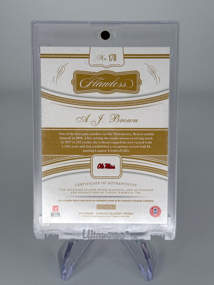 AJ Brown 2019 Panini Flawless Collegiate Rookie Patch Auto Ruby, 02/20