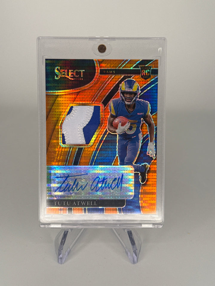 Tutu Atwell 2021 Panini Select Rookie Patch Auto Orange Pulsar, 18/25