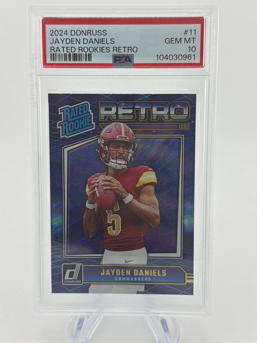 Jayden Daniels 2024 Donruss Retro Series Rated Rookie, PSA 10 Gem Mint