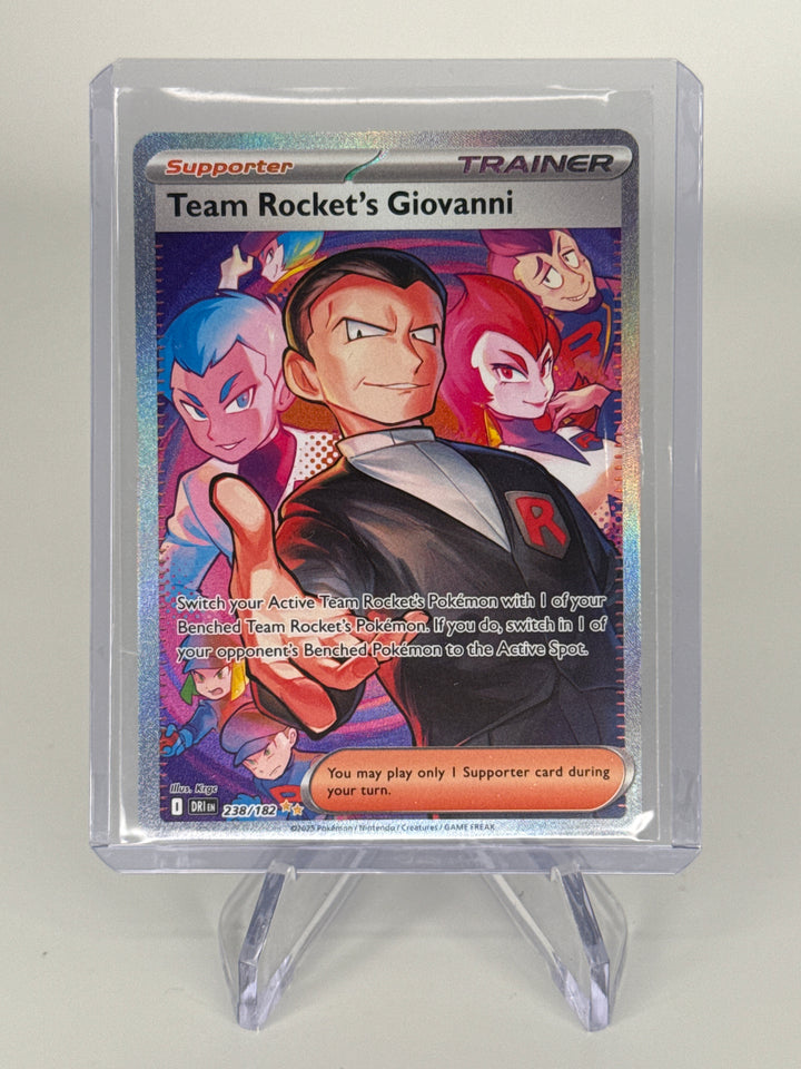 Pokemon TCG 2025 Team Rocket's Giovanni Destined Rivals Special Illustration Rare Trainer, 238/182