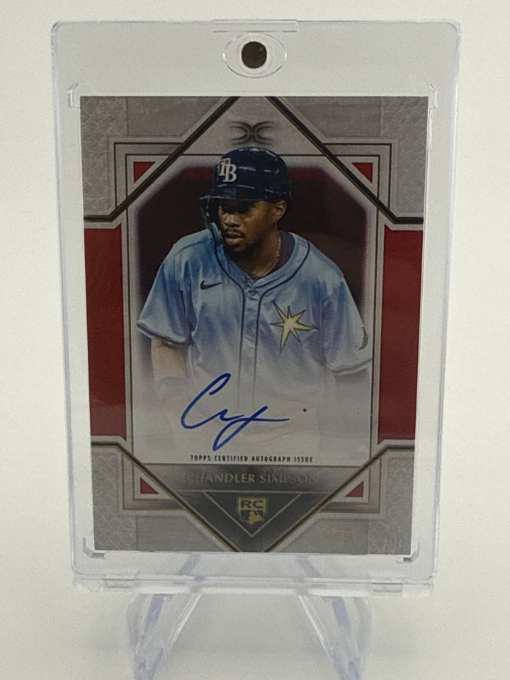 Chandler Simpson 2025 Topps Definitive Collection Rookie Auto Red, 4/5