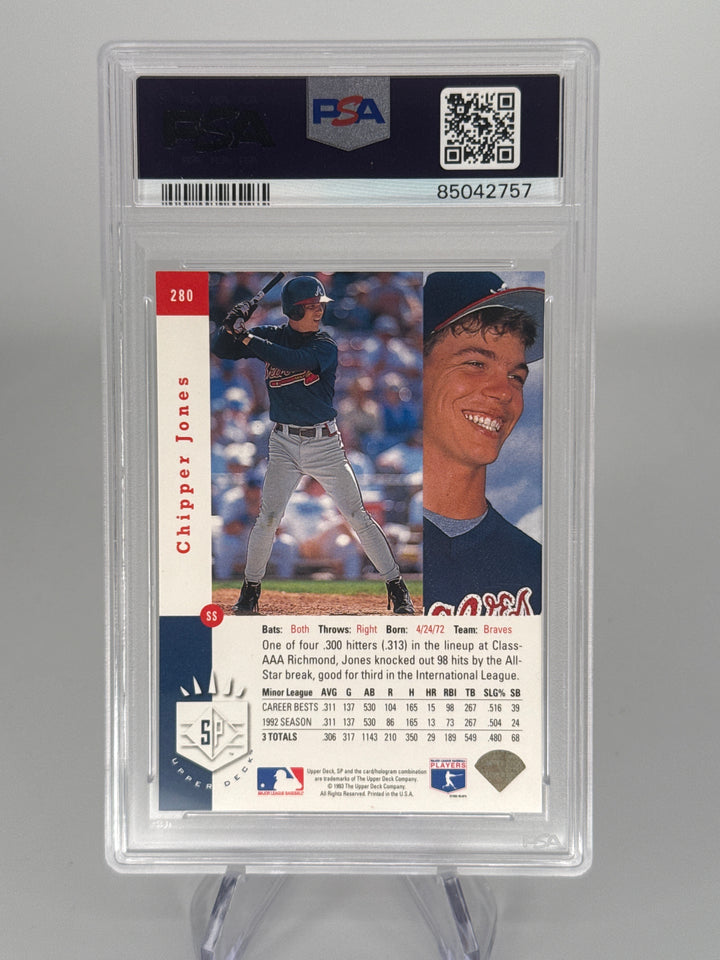 Chipper Jones 1993 SP Foil Rookie, PSA 8