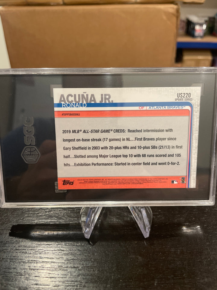 Ronald Acuna Jr 2019 Topps Update Series Yellow, SGC 10 Gem Mint