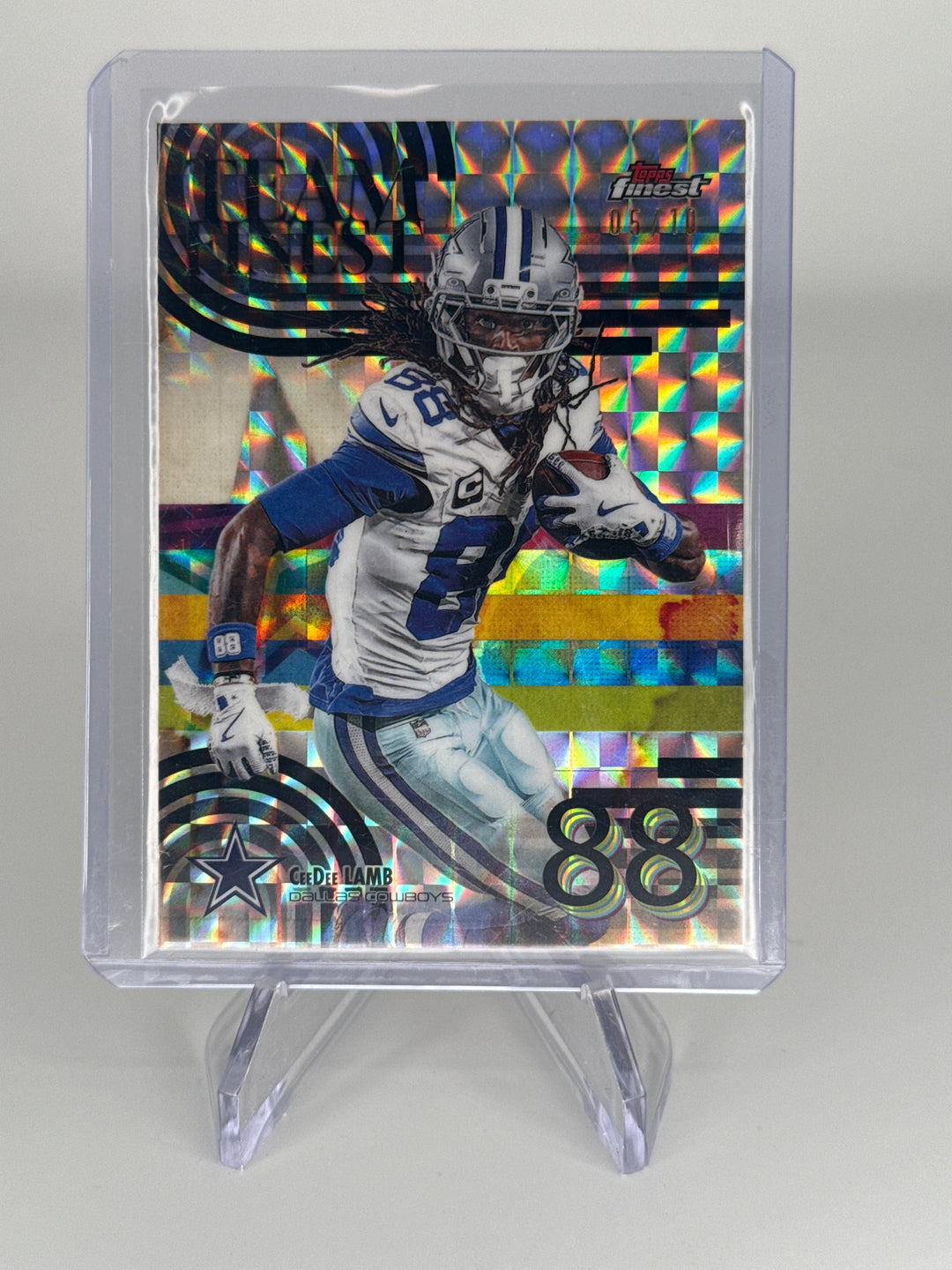 Ceedee Lamb 2025 Topps Finest Team Finest Black Geometric Refractor, 05/10