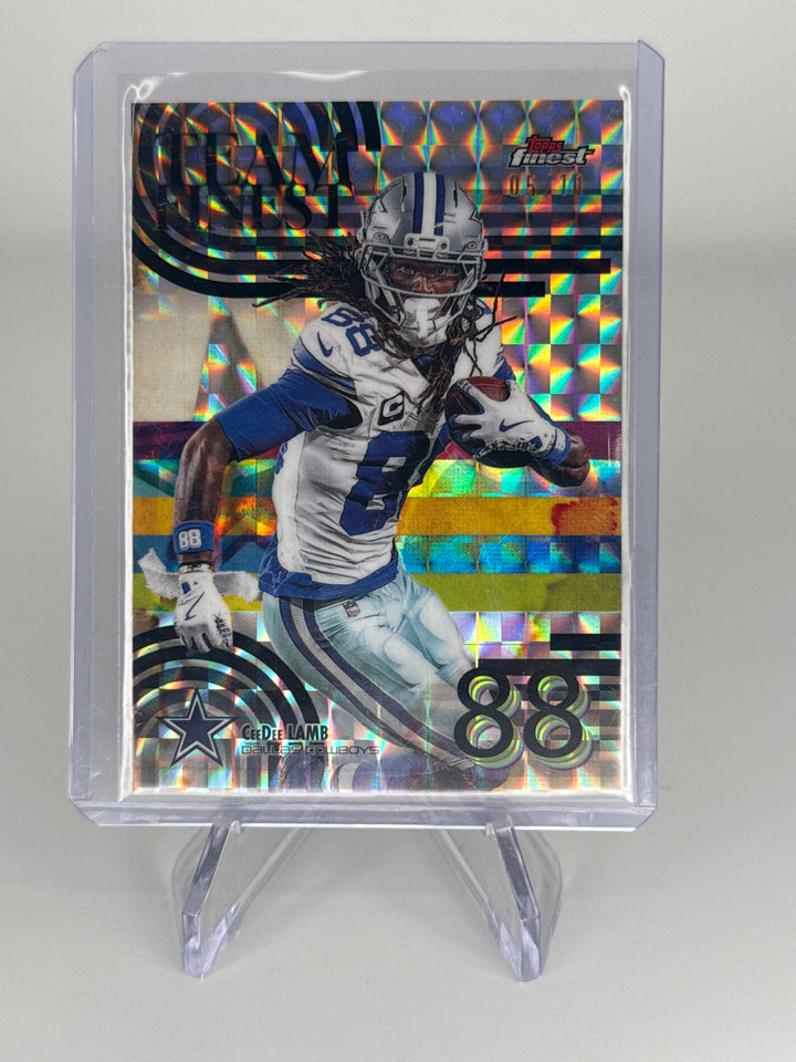 Ceedee Lamb 2025 Topps Finest Team Finest Black Geometric Refractor, 05/10