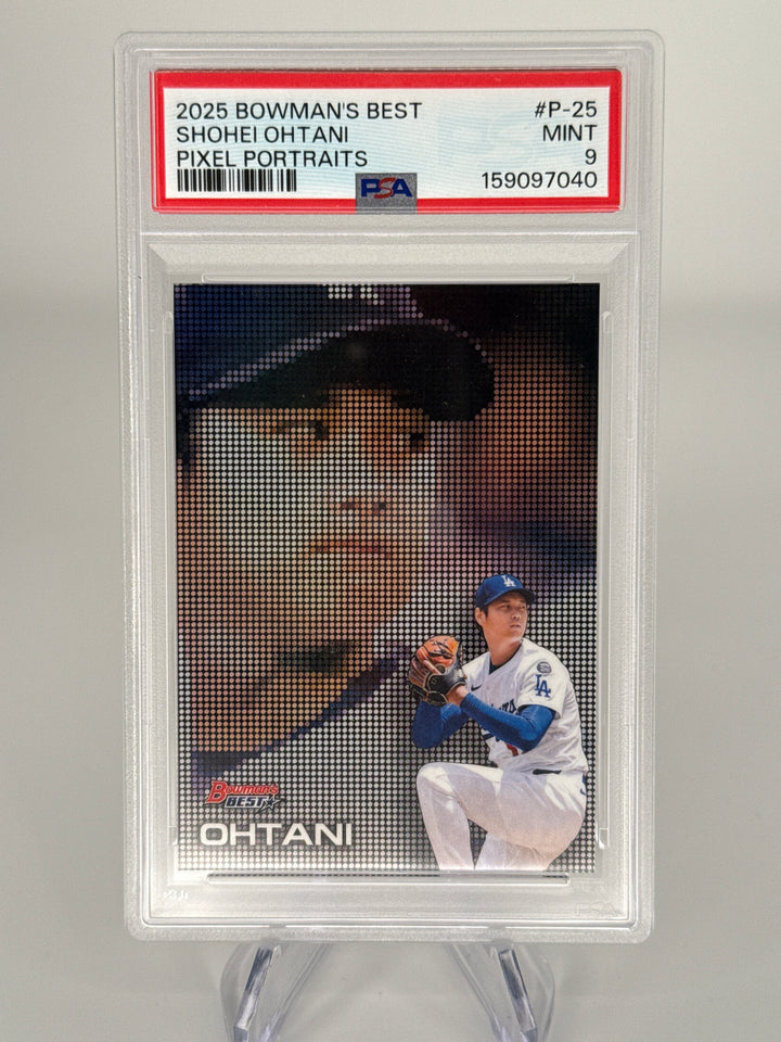 Shohei Ohtani 2025 Bowman's Best Pixel Portraits, PSA 9 Mint