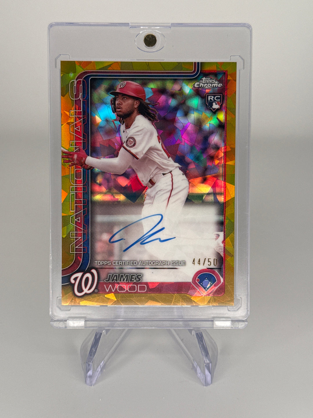 James Wood 2025 Topps Chrome Sapphire Rookie Auto Gold, 44/50