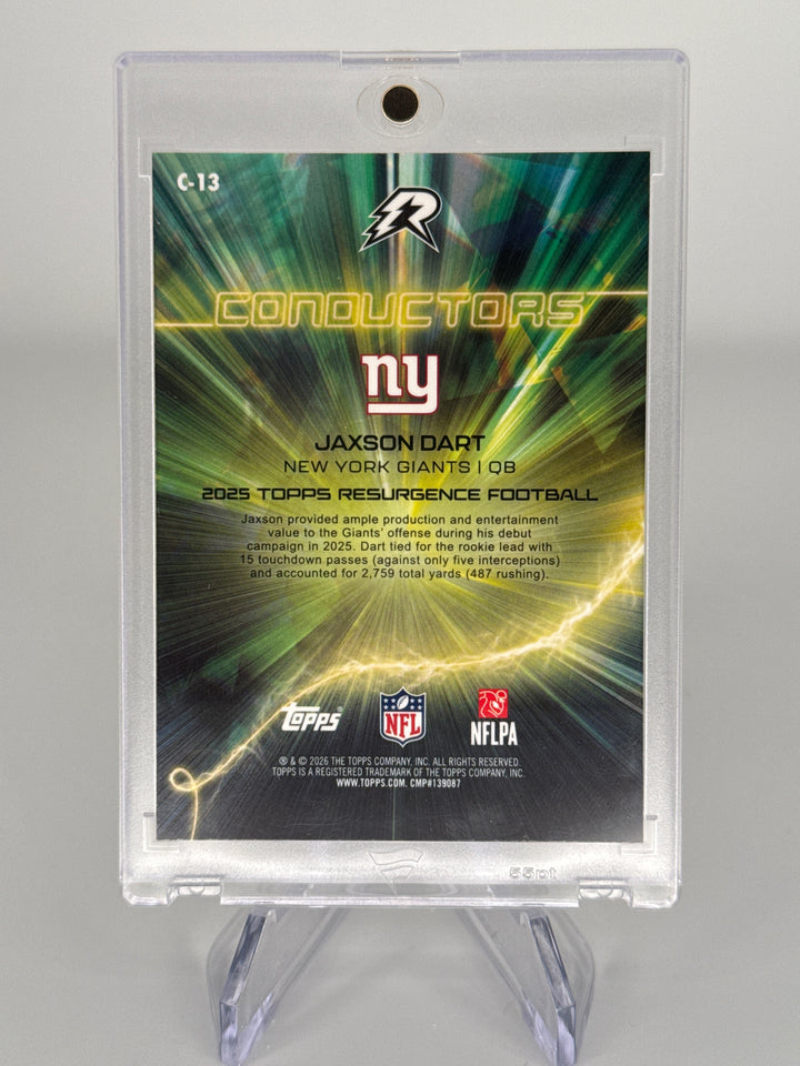 Jaxson Dart 2026 Topps Resurgence Conductors Teal Surge Rookie, 119/149