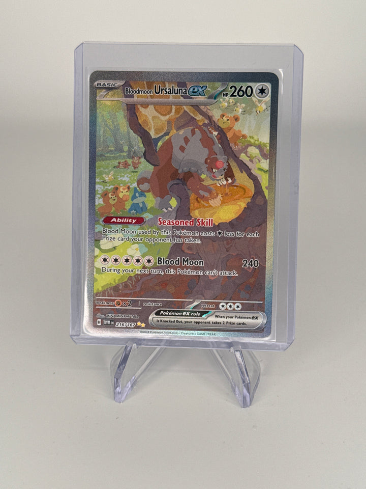Pokemon TCG 2023 Bloodmoon Ursaluna EX Illustration Rare Twighlight Masquerade, 216/167