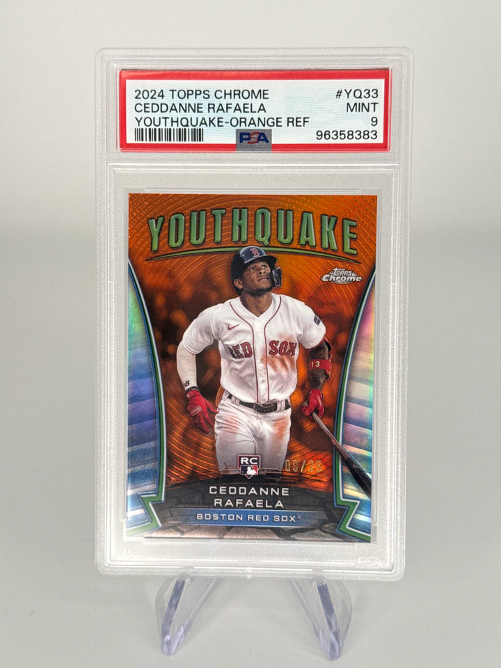 Ceddanne Rafaela 2024 Topps Chrome Youthquake Orange Refractor Rookie, 09/25, PSA 9 Mint