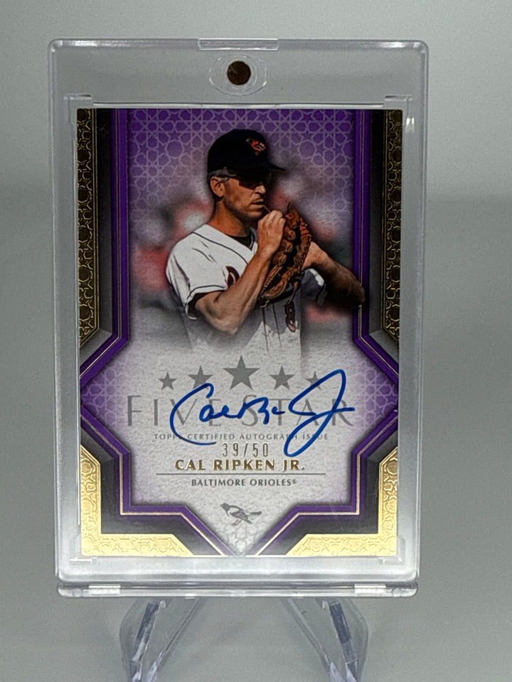 Cal Ripken Jr 2023 Topps Five Star Purple Auto, 39/50