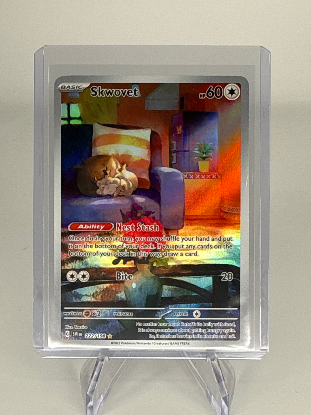 Pokemon TCG 2023 Skwovet Scarlet & Violet Illustration Rare, 222/198