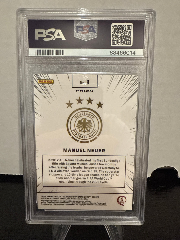 Manuel Neuer 2022 Panini Prizm World Cup SSP Manga Case Hit, PSA 10 Gem Mint