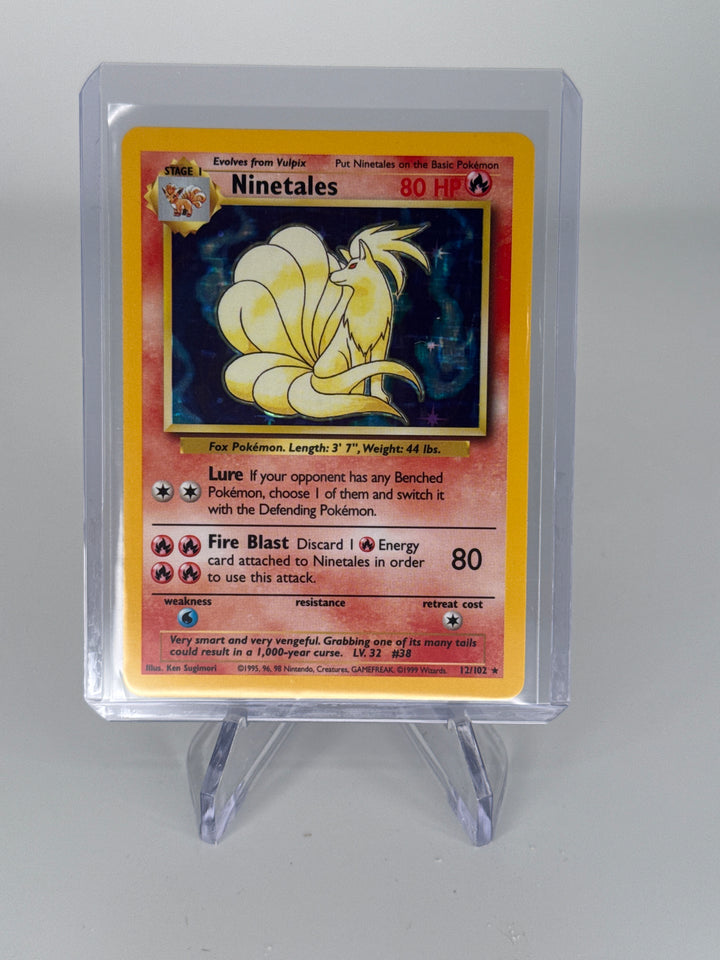 Pokemon TCG 1999 Ninetales Base Set Holo, 12/102