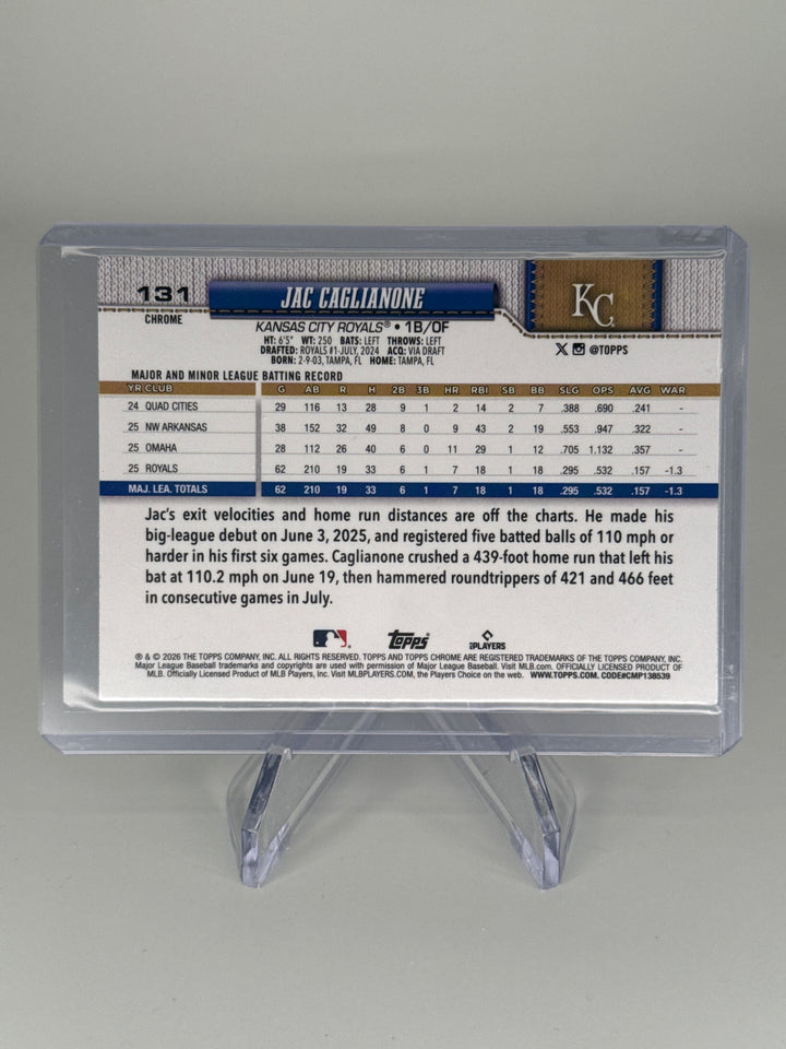 Jac Caglianone 2026 Topps Chrome Negative Rookie Refractor