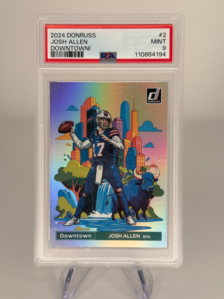 Josh Allen 2024 Panini Donruss Downtown SSP Case Hit, PSA 9 Mint