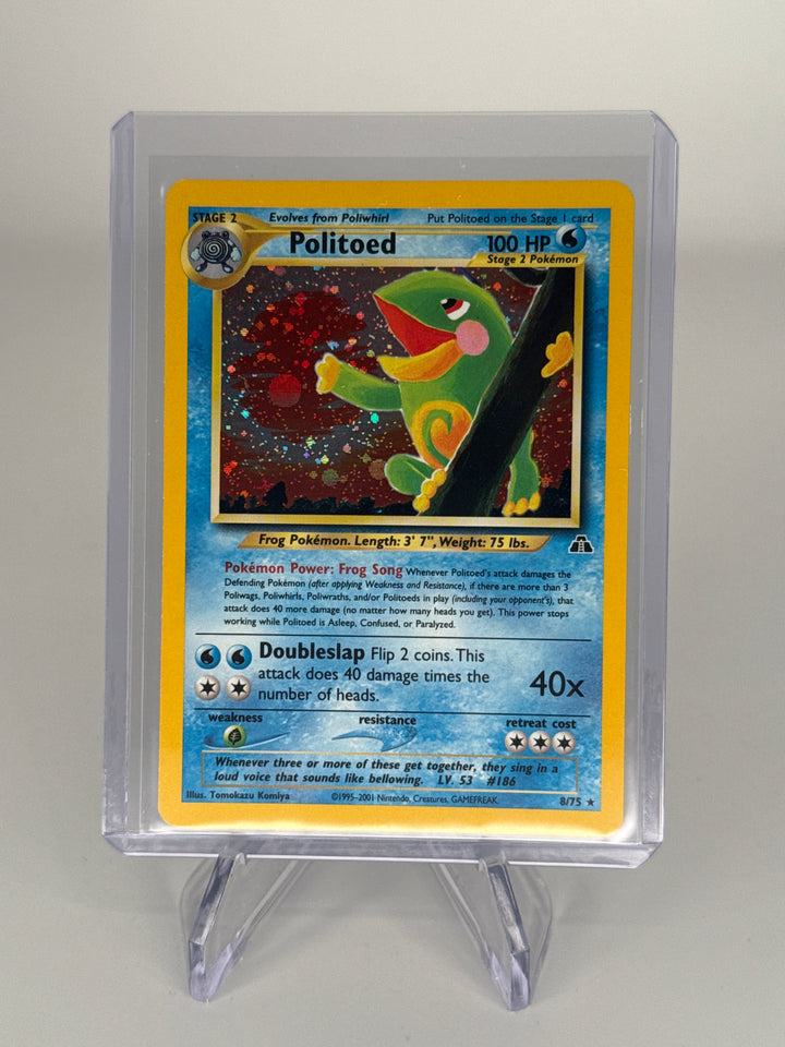 Pokemon TCG Politoed Neo Discovery Unlimited Holo Rare, 8/75