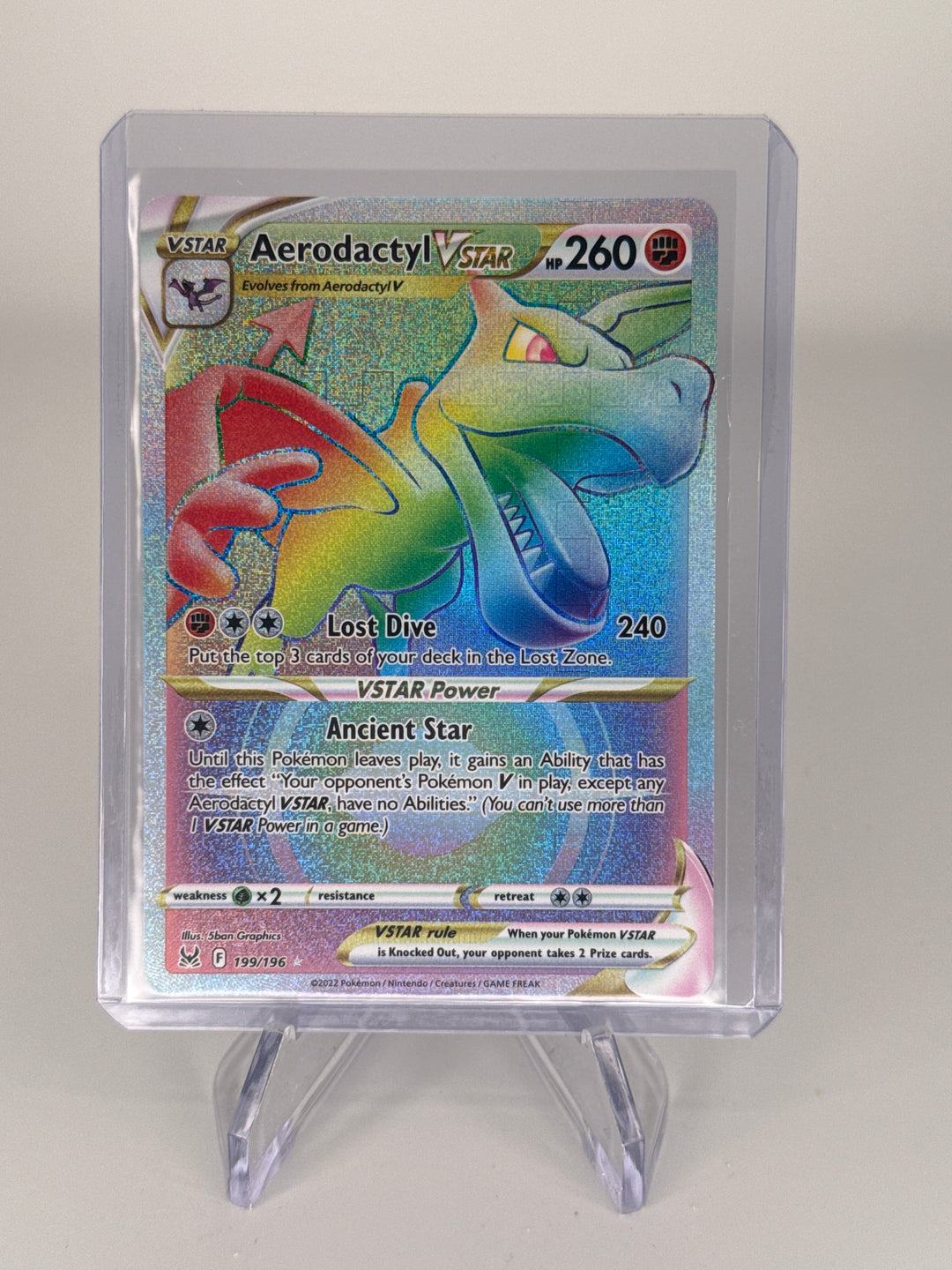 Pokemon TCG 2022 Aerodactyl VStar Lost Origin Secret Rare Holo, 199/196