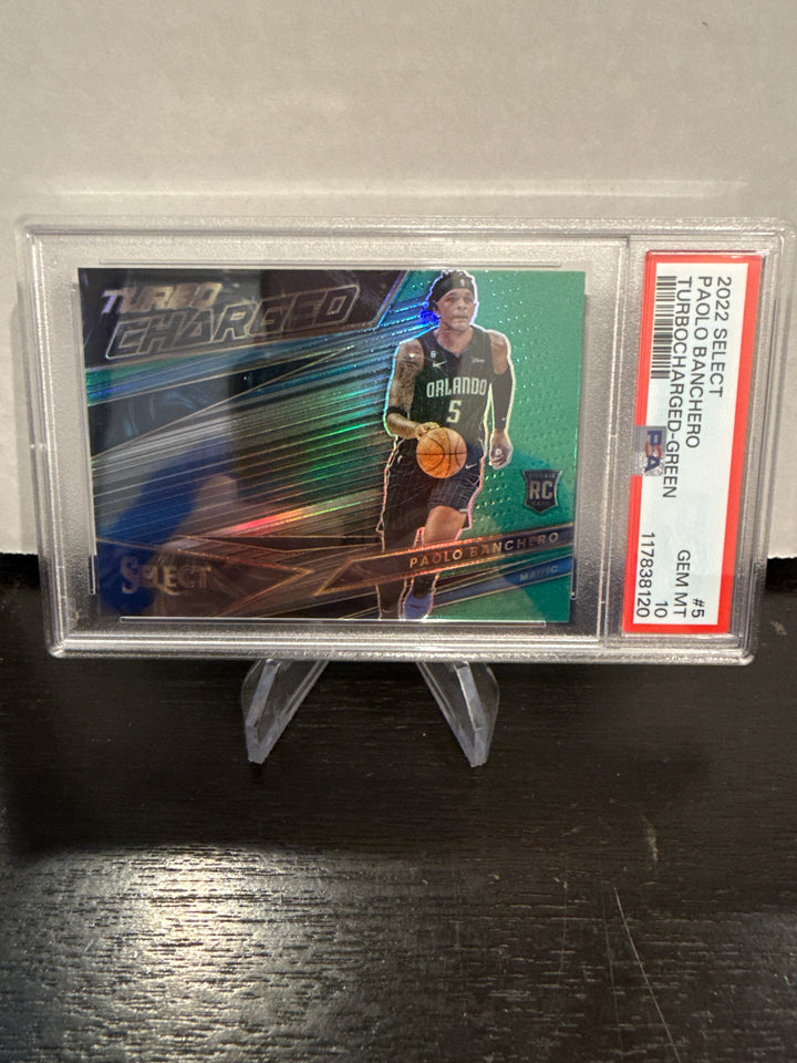 Paolo Banchero 2022 Panini Select Turbocharged Green Rookie, PSA 10 Gem Mint