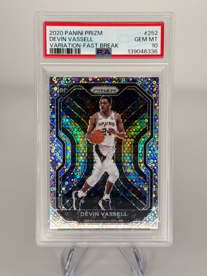 Devin Vassell 2020 Panini Prizm Fast Break Variation Rookie, PSA 10 Gem Mint