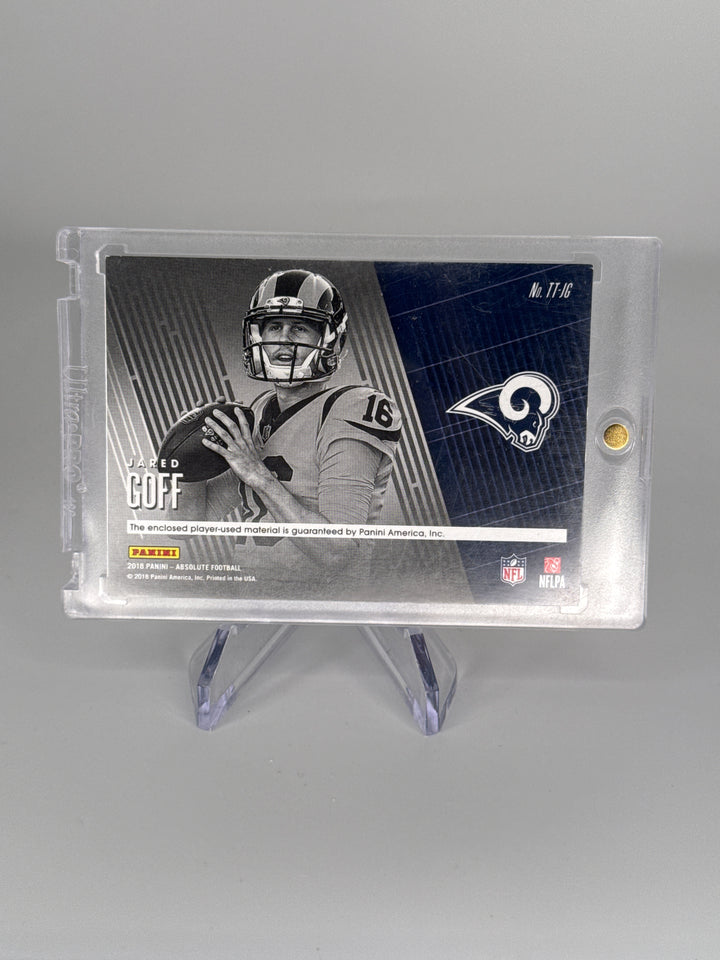 Jared Goff 2018 Panini Absolute Tools of the Trade Triple Relic, 25/75