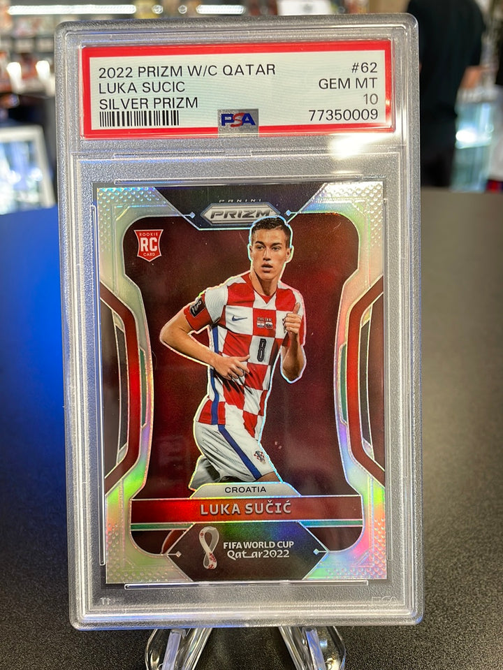 Luka Sucic 2022 Panini Prizm World Cup Silver Rookie, PSA 10 Gem Mint