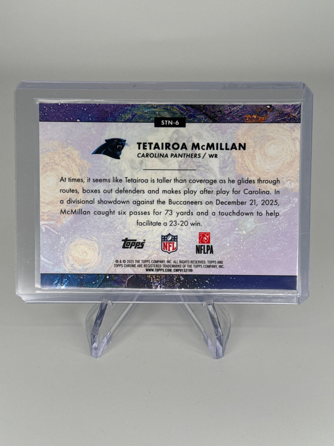 Tetairoa McMillan 2025 Topps Cosmic Chrome Stars in The Night SP Rookie