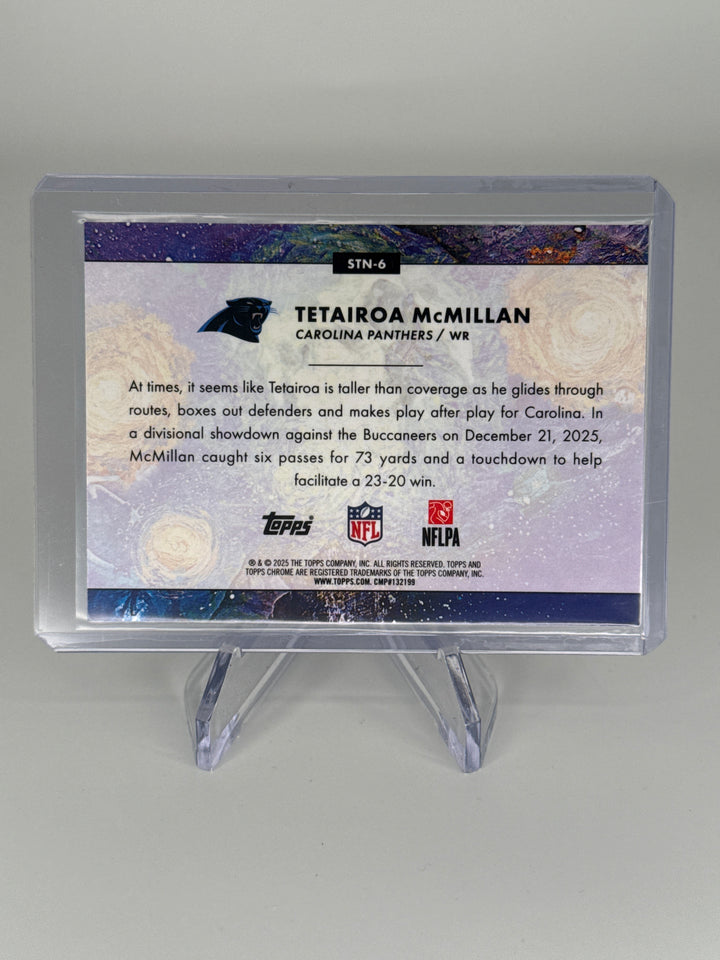Tetairoa McMillan 2025 Topps Cosmic Chrome Stars in The Night SP Rookie