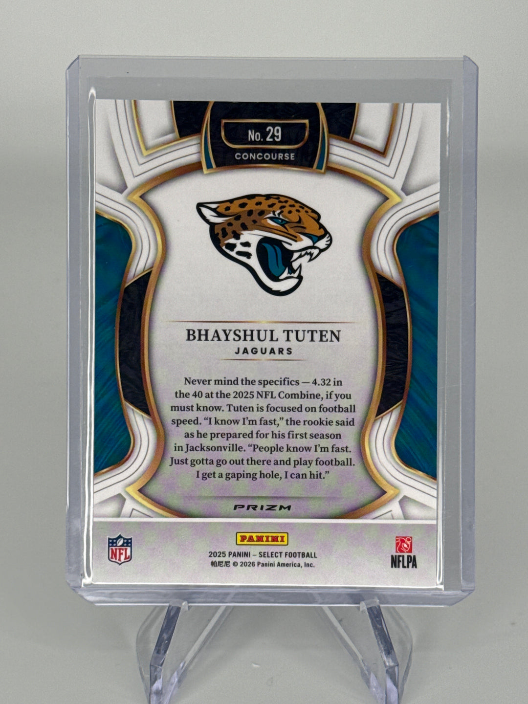 Bhayshul Tuten 2025 Panini Select Zebra SSP Rookie
