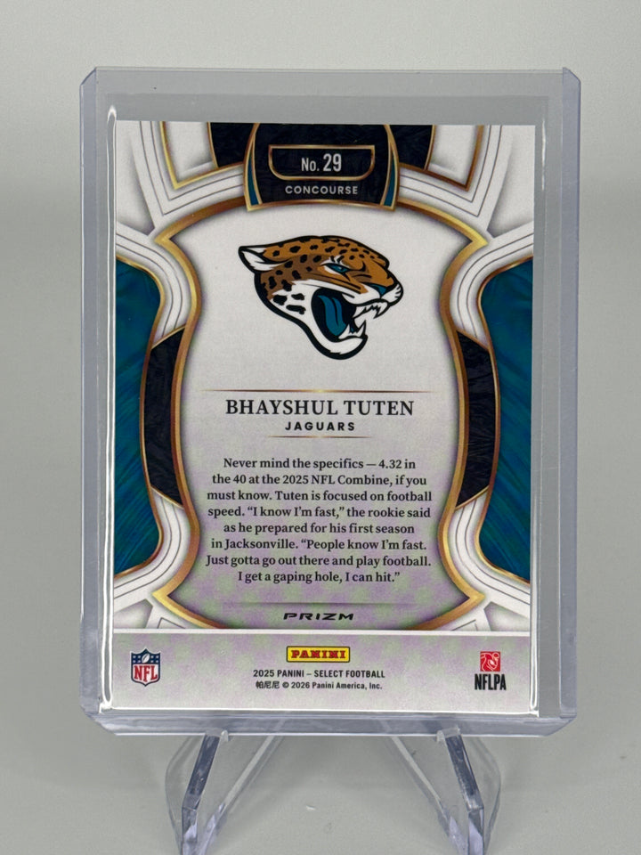 Bhayshul Tuten 2025 Panini Select Zebra SSP Rookie