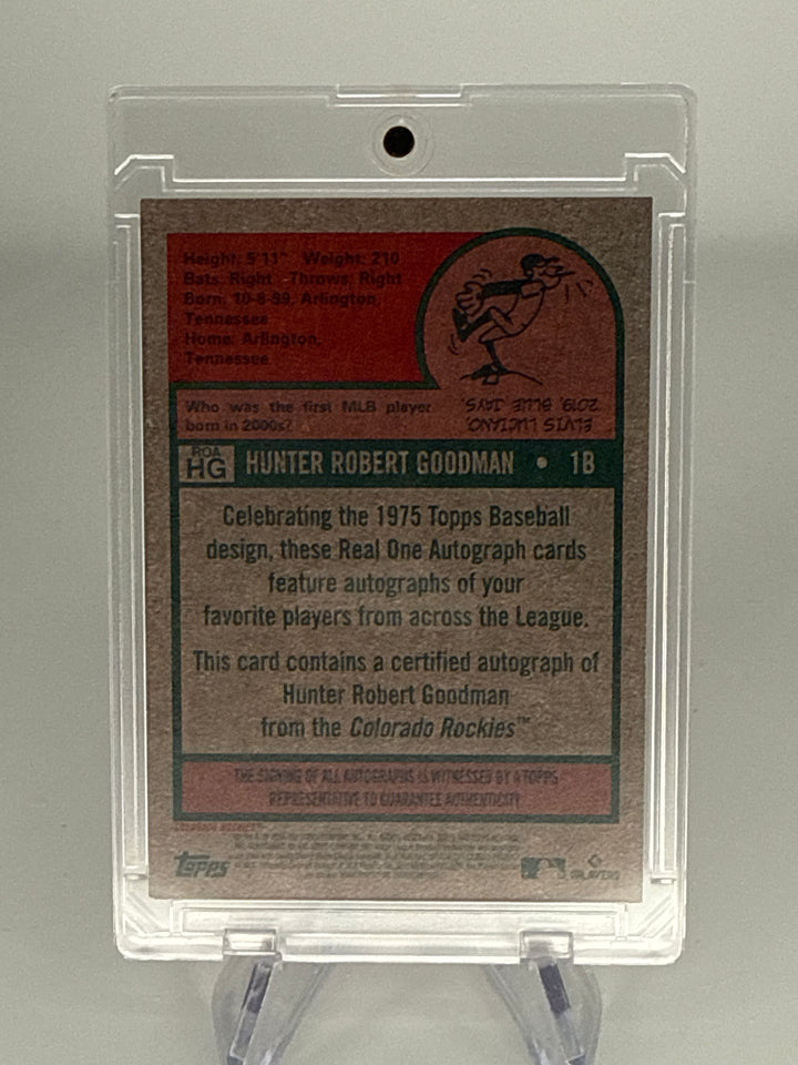 Hunter Goodman 2024 Topps Heritage Real One Rookie Auto