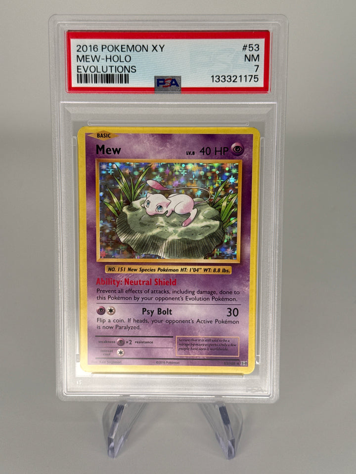 Pokemon TCG 2016 Mew XY Evolutions Holo, 53/108, PSA 7