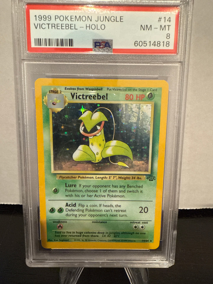 Pokemon TCG 1999 Victreebel Jungle Set Holo, 14/64, PSA 8