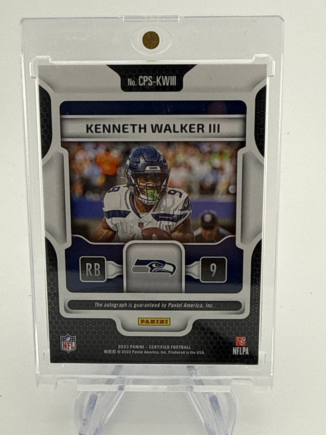 Kenneth Walker 2023 Panini Certified Potential Blue Auto, 02/75