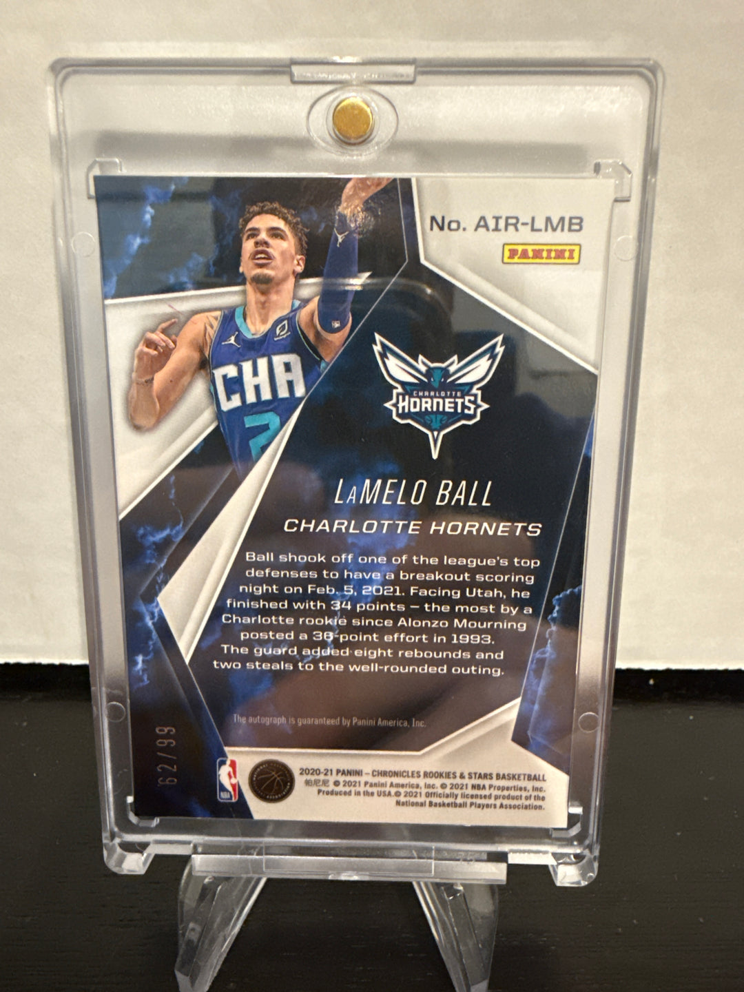 LaMelo Ball 2020-2021 Panini Chronicles Rookies & Stars Airborne Rookie Auto, 62/99