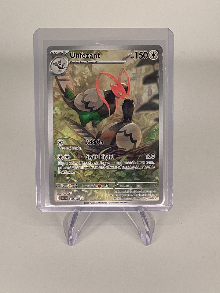 Pokemon TCG 2025 Unfezant Black Bolt Full Art Illustration Rare, 150/086
