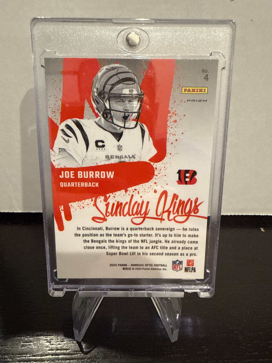 Joe Burrow 2024 Panini Donruss Optic Sunday Kings SSP Case Hit