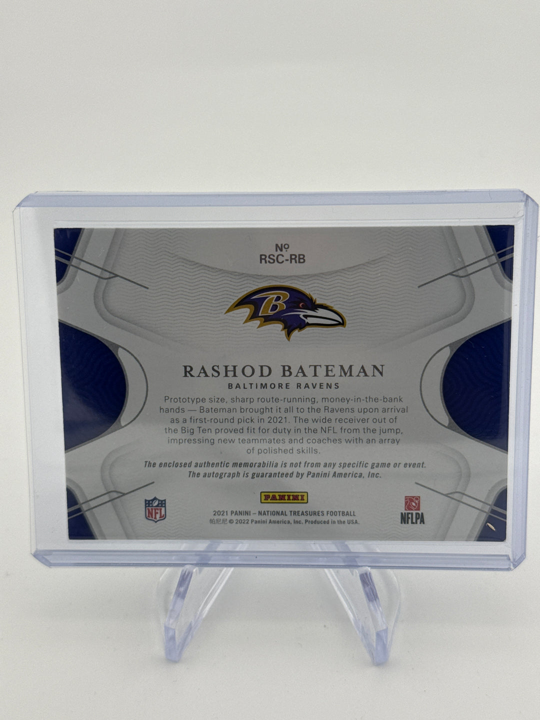 Rashod Bateman 2021 Panini National Treasures Rookie Patch Autograph Game Gear, 08/99