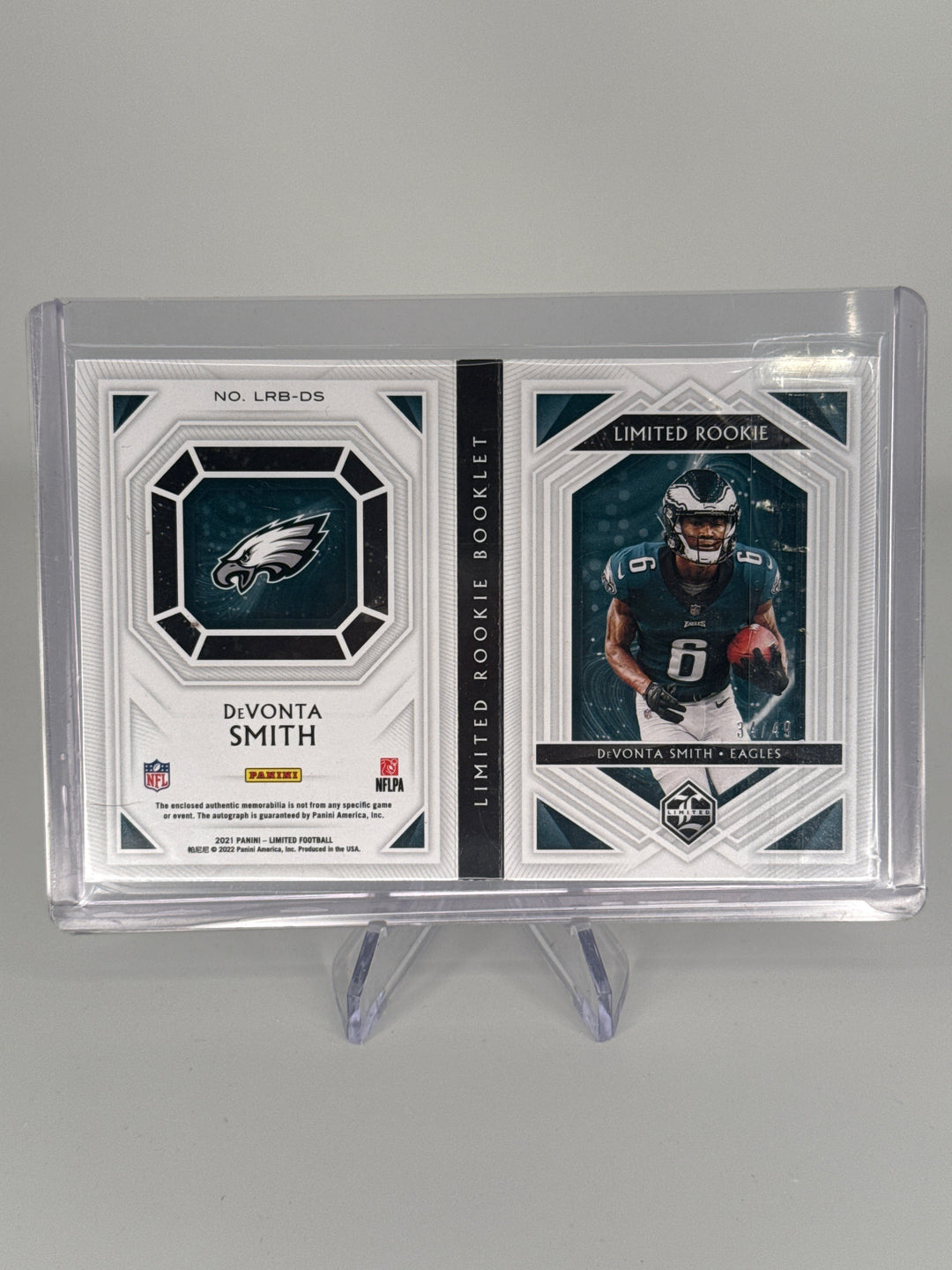 DeVonta Smith 2021 Panini Limited Rookie Patch Auto Booklet, 34/49