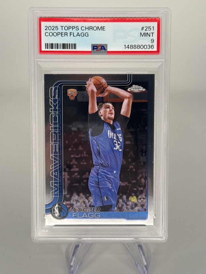 Cooper Flagg 2025 Topps Chrome Rookie, PSA 9 Mint