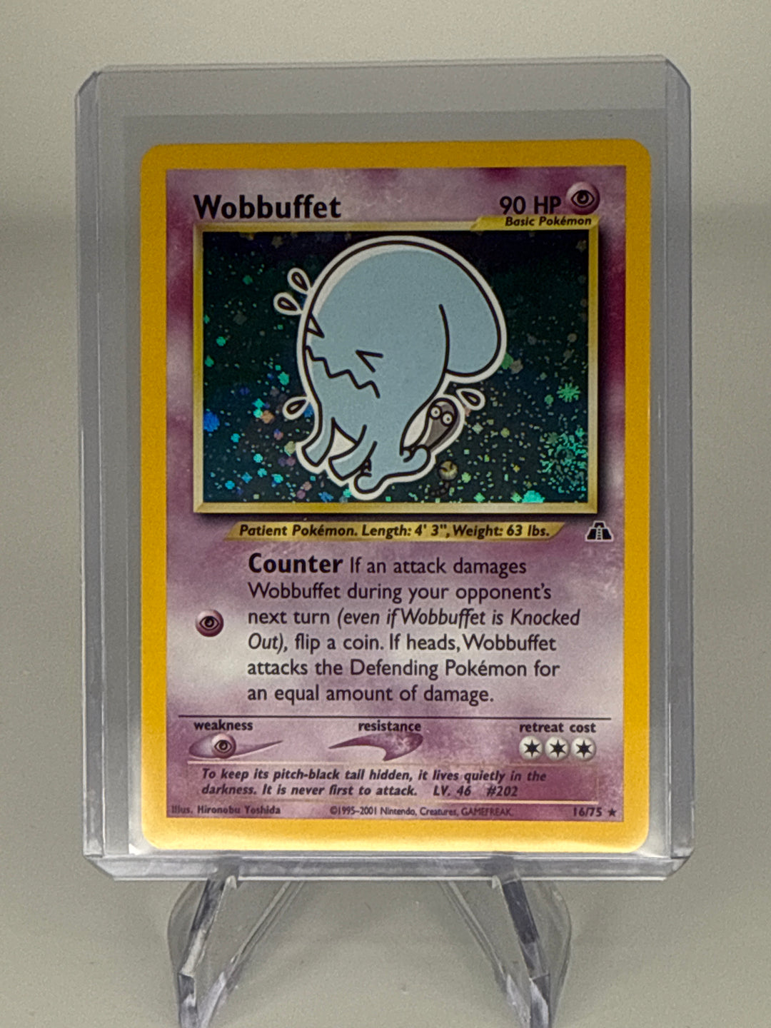 Pokemon TCG 2001 Wobbuffet Neo Discovery Holo, 16/75