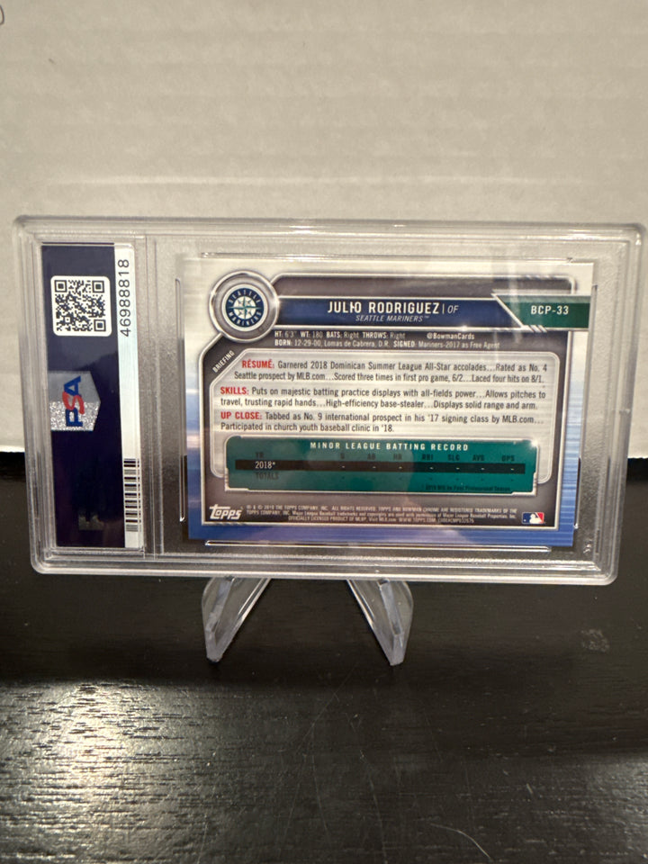 Julio Rodriguez 2019 Bowman Chrome 1st, PSA 10 Gem Mint